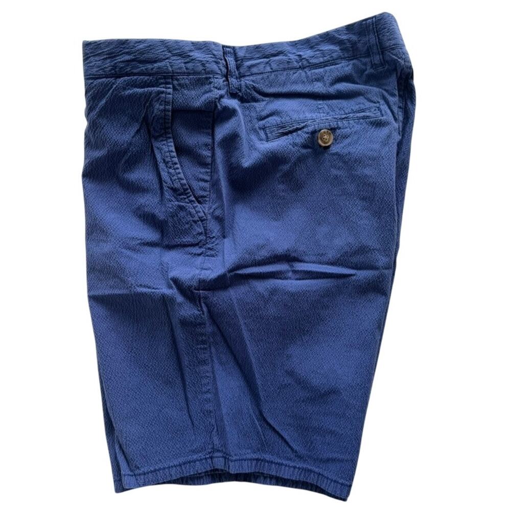 Johnnie O Shorts Seersucker Royal Blue Size 34 Casual Golf Travel Summer